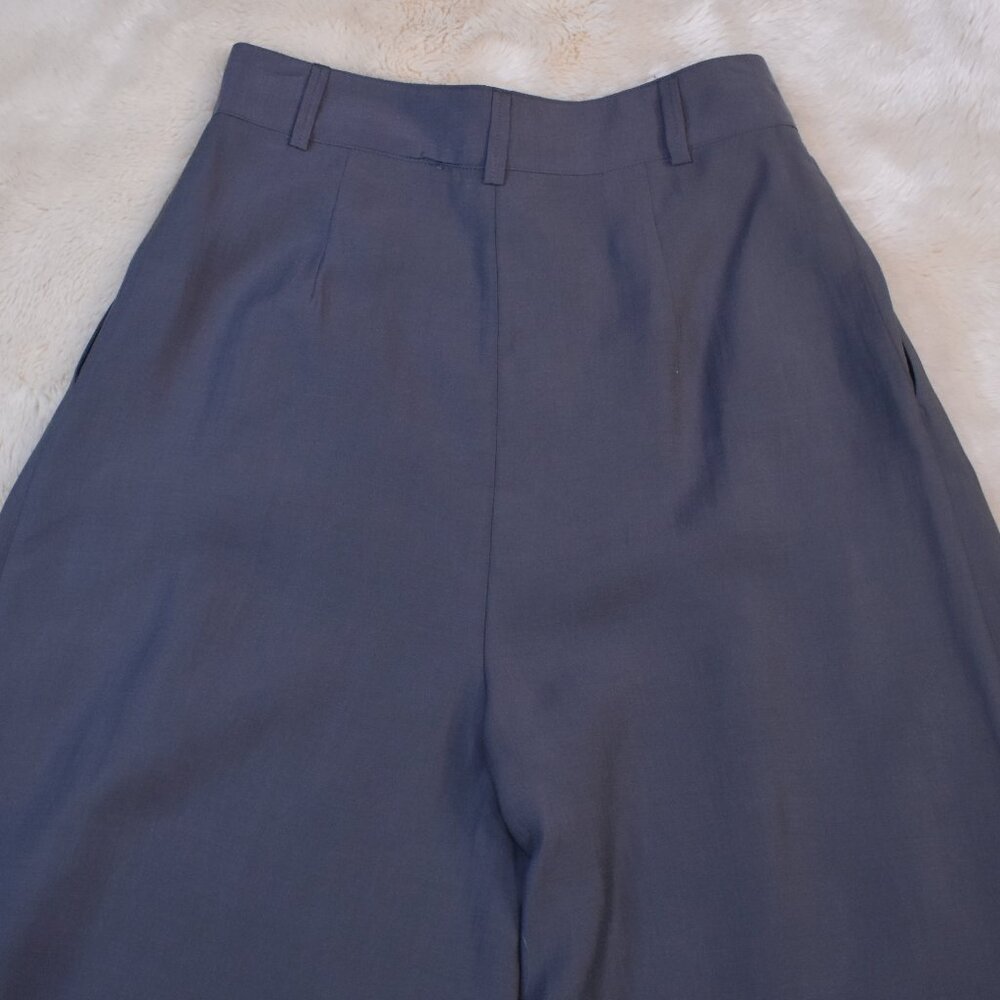Zara Super High Rise Wide Leg Cropped Gray Dress Pants Women’s Small Work Chic - Picture 5 of 13